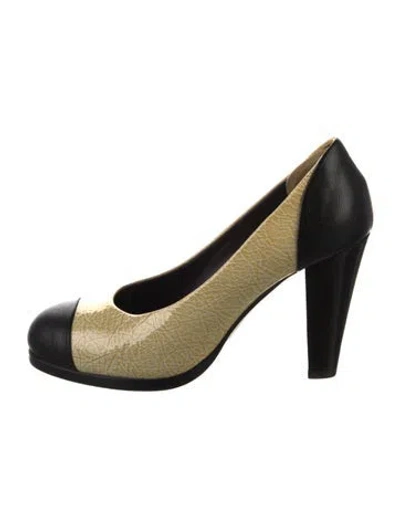 Pre-owned Jil Sander Leather Colorblock Pattern Pumps In Yellow