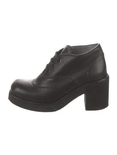 Pre-owned Jil Sander Leather Combat Boots In Black