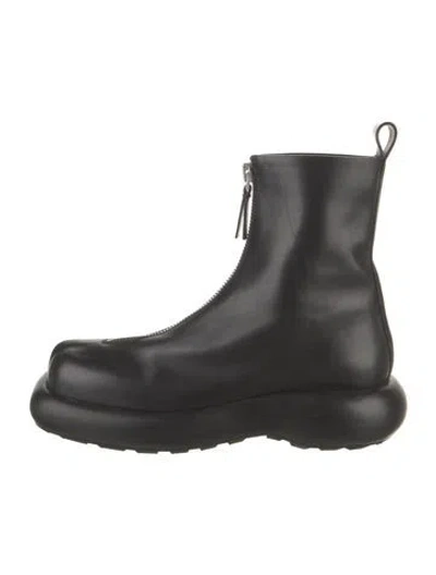 Pre-owned Jil Sander Leather Combat Boots In Black