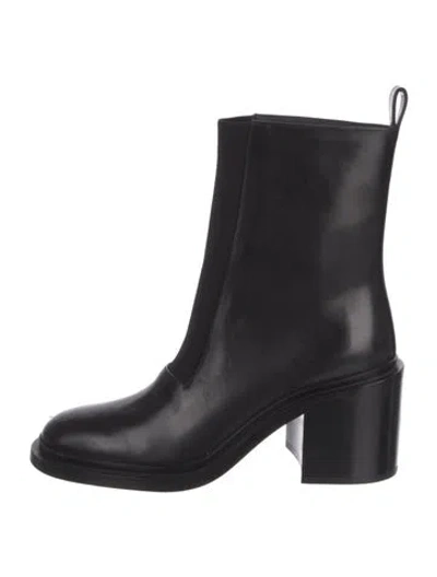 Pre-owned Jil Sander Leather Combat Boots In Black