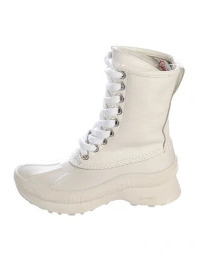 Pre-owned Jil Sander Leather Combat Boots In Neutral