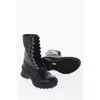 Jil Sander Leather Combat Boots With Vibram Sole In Black