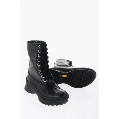 Jil Sander Leather Combat Boots With Vibram Women's Sole