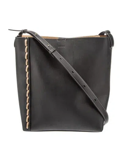 Pre-owned Jil Sander Leather Crossbody Bag In Black