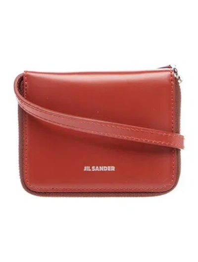 Pre-owned Jil Sander Leather Crossbody Bag In Burgundy
