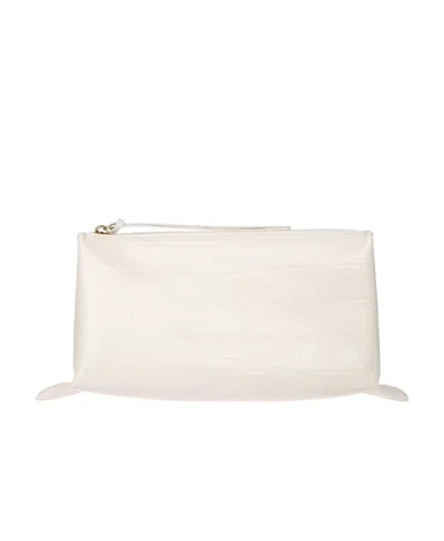 Jil Sander Leather Crossbody Bag In White