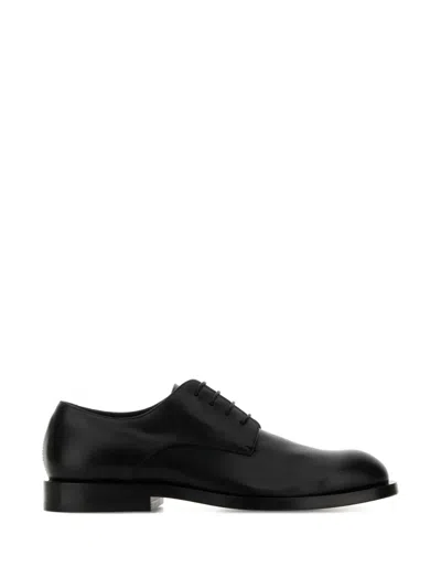 Jil Sander Leather Derby Shoes In Animal Print