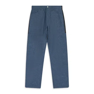 Jil Sander Leather Detail Jeans Blue