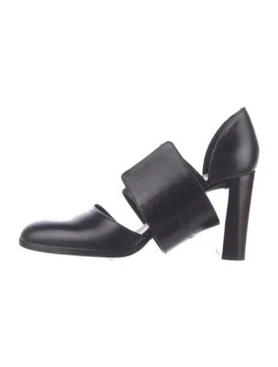 Pre-owned Jil Sander Leather D'orsay Pumps In Black
