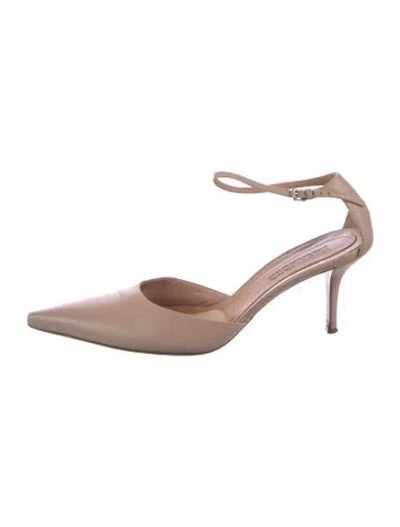 Pre-owned Jil Sander Leather D'orsay Pumps In Neutral