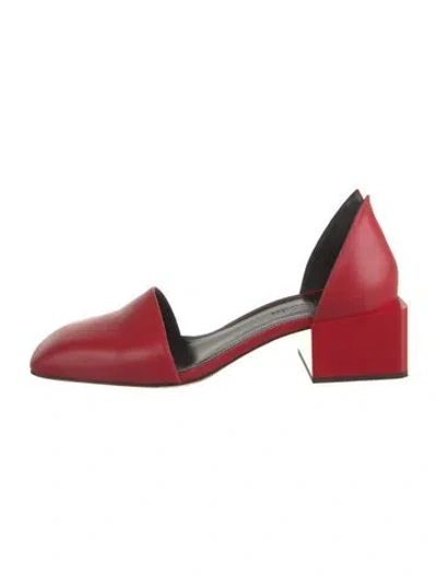 Pre-owned Jil Sander Leather D'orsay Pumps In Red