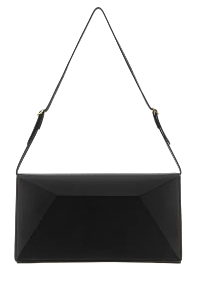 Jil Sander Leather Envelope Clutch In Black