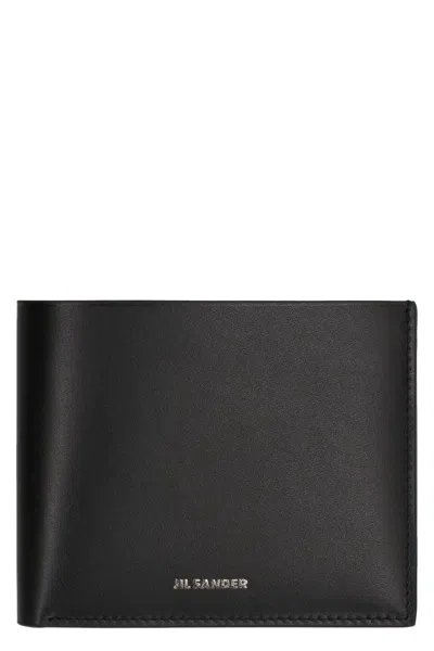 Jil Sander Leather Flap-over Wallet In Black