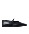 Jil Sander Leather Ballet Flats In Black