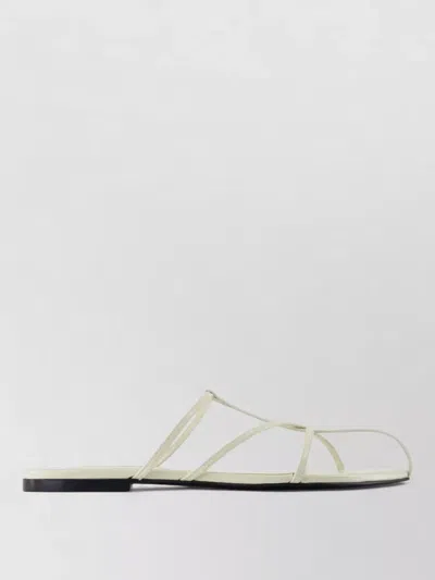 Jil Sander Leather Flat Strappy Sandals Pointed Toe In Multi