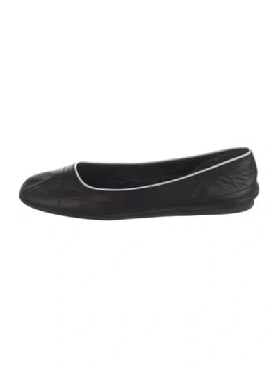 Pre-owned Jil Sander Leather Flats In Black