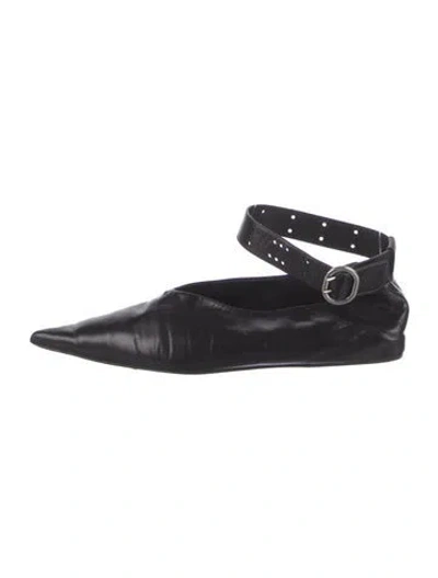Pre-owned Jil Sander Leather Flats In Black