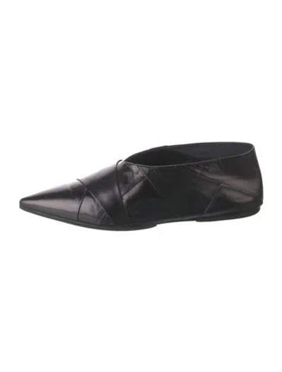 Pre-owned Jil Sander Leather Flats In Black