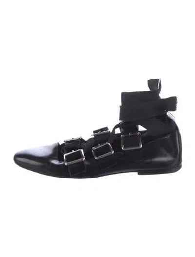 Pre-owned Jil Sander Leather Flats In Black