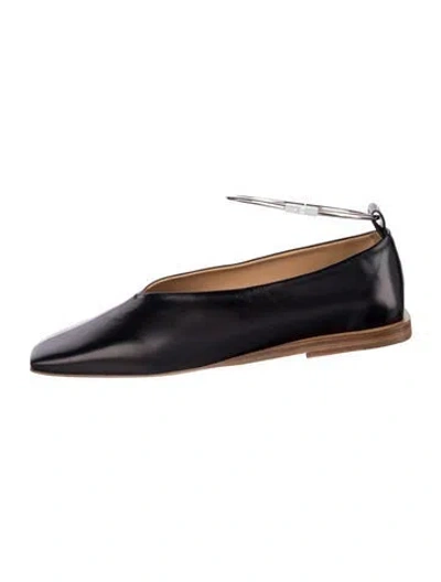 Pre-owned Jil Sander Leather Flats In Black