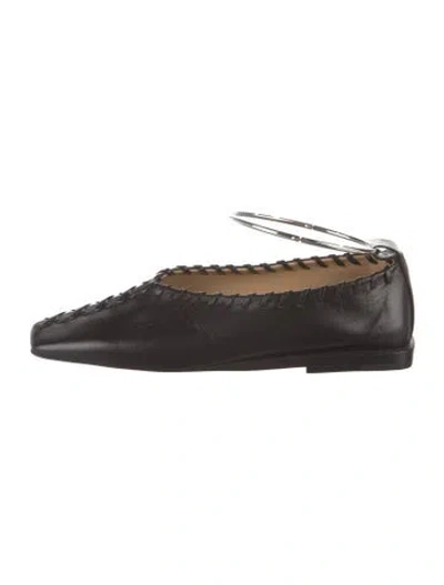 Pre-owned Jil Sander Leather Flats In Black