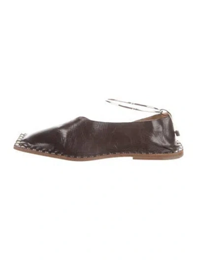 Pre-owned Jil Sander Leather Flats In Brown