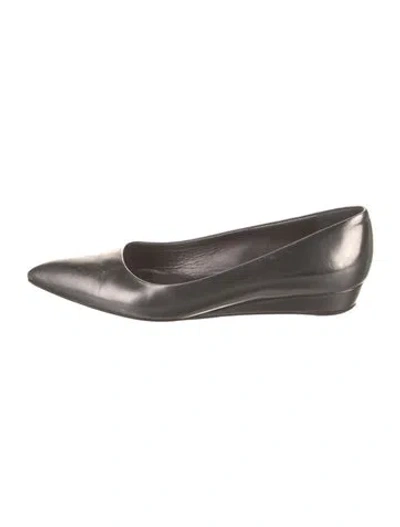 Pre-owned Jil Sander Leather Flats In Gray
