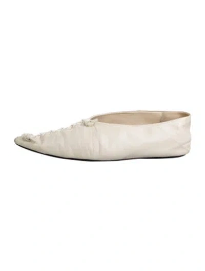 Pre-owned Jil Sander Leather Flats In Neutral