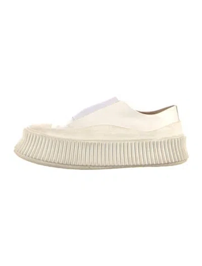 Pre-owned Jil Sander Leather Flats In Neutrals