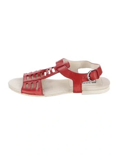 Pre-owned Jil Sander Leather Flats In Red