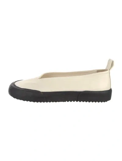 Pre-owned Jil Sander Leather Flats In White