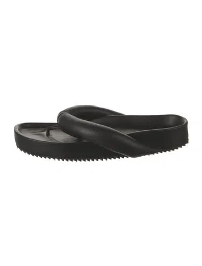 Pre-owned Jil Sander Leather Flip Flops In Black