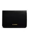 Jil Sander Leather Folded Card Holder In Black