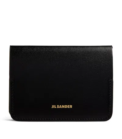Jil Sander Leather Folded Card Holder In Black