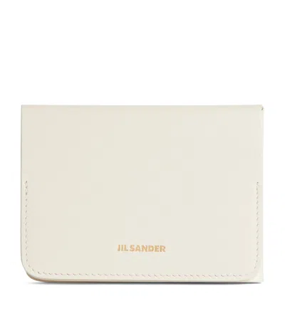 Jil Sander Leather Folded Card Holder In White