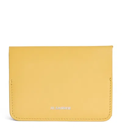 Jil Sander Leather Folded Card Holder In Yellow