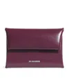 Jil Sander Leather Folded Coin Holder In Purple