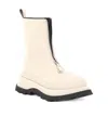 Jil Sander Leather Front-zip Ankle Boots In Nude