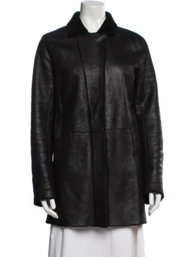 Pre-owned Jil Sander Leather Fur Jacket In Black