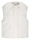 Jil Sander White Cotton Padded Gilet In White