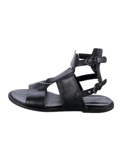 Pre-owned Jil Sander Leather Gladiator Sandals In Black
