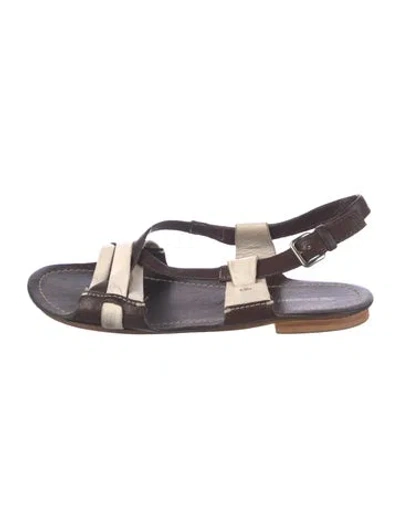 Pre-owned Jil Sander Leather Gladiator Sandals In Multi