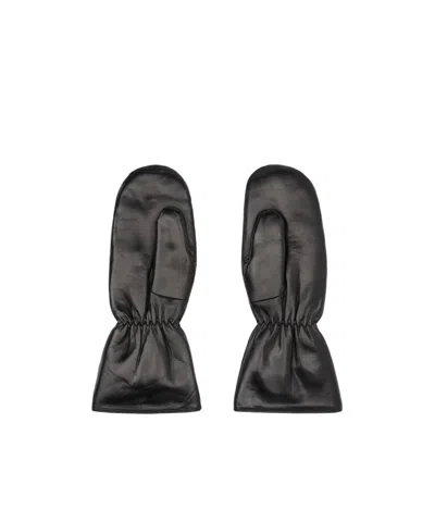 Jil Sander Leather Gloves In Black