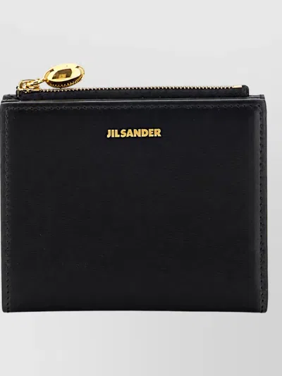 Jil Sander Leather Goji Mini Wallet In Black