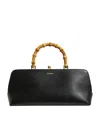 Jil Sander Goji Mini Bamboo Top-handle Bag In Black