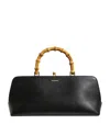 Jil Sander Goji Mini Bamboo Top-handle Bag In Black