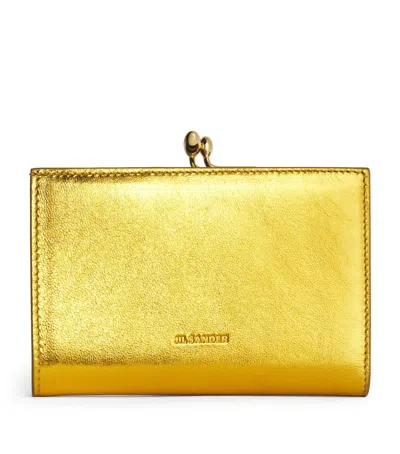 Jil Sander Leather Goji Wallet In Yellow