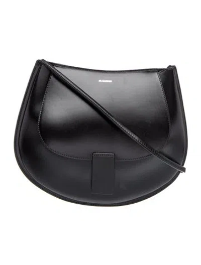 Pre-owned Jil Sander Leather Half Moon Small In Black