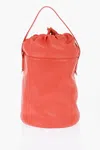Jil Sander Leather Handbag With Drawstring Closure In Red