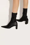 Jil Sander Square Toe Ankle Boots With Block Heel In Black